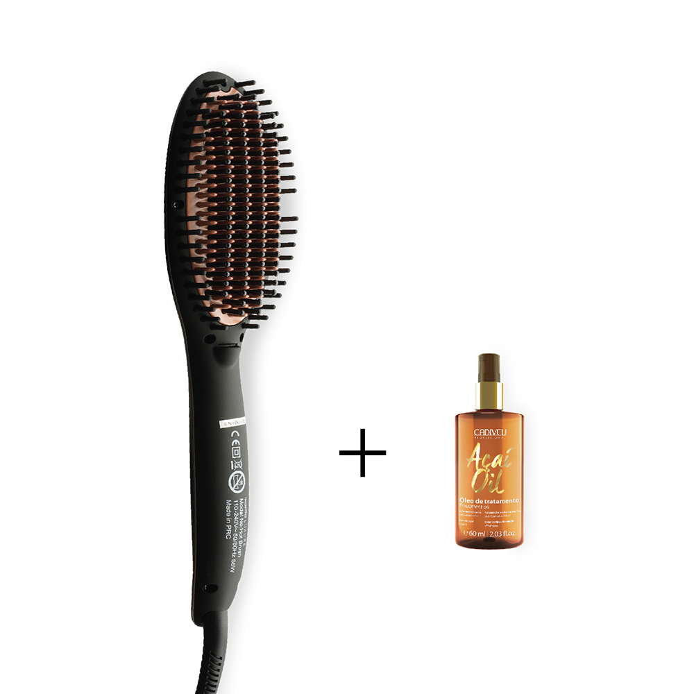 Hair Straightener Hot Brush (Black) Online - Ikonic World
